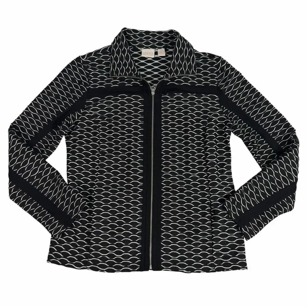 Chico's Zenergy Textured Jacquard Jacket Size O or Small